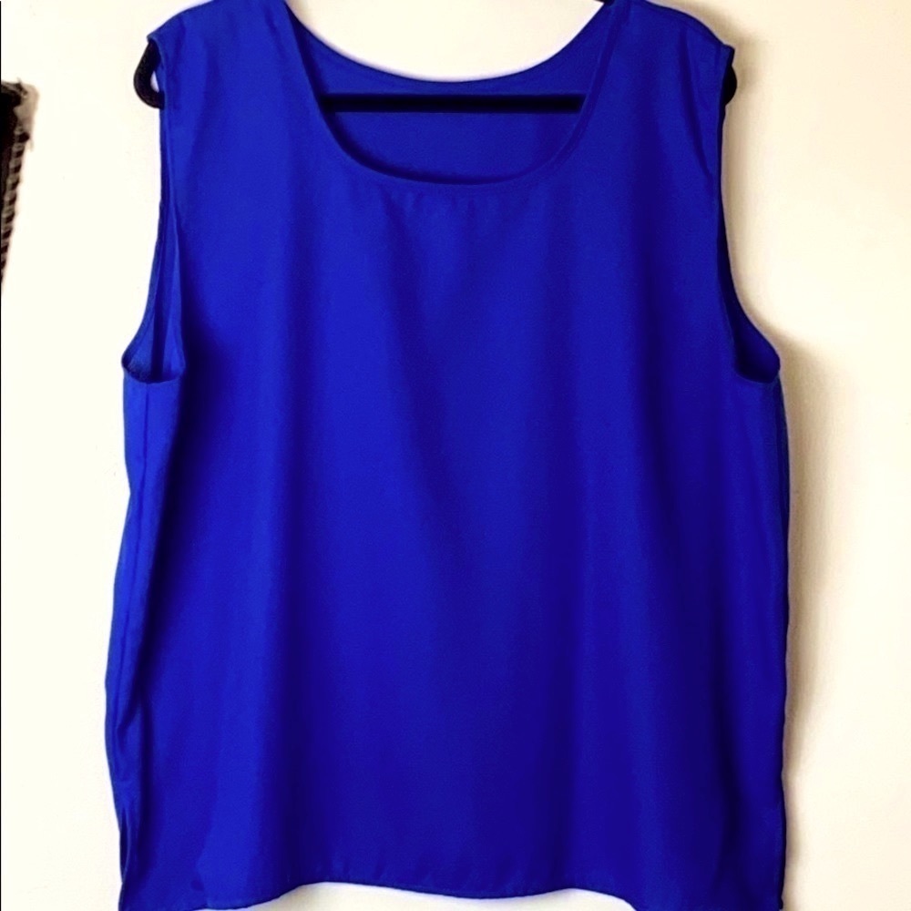 LA Design Woman Sleeveless Blue Top Size 3XL